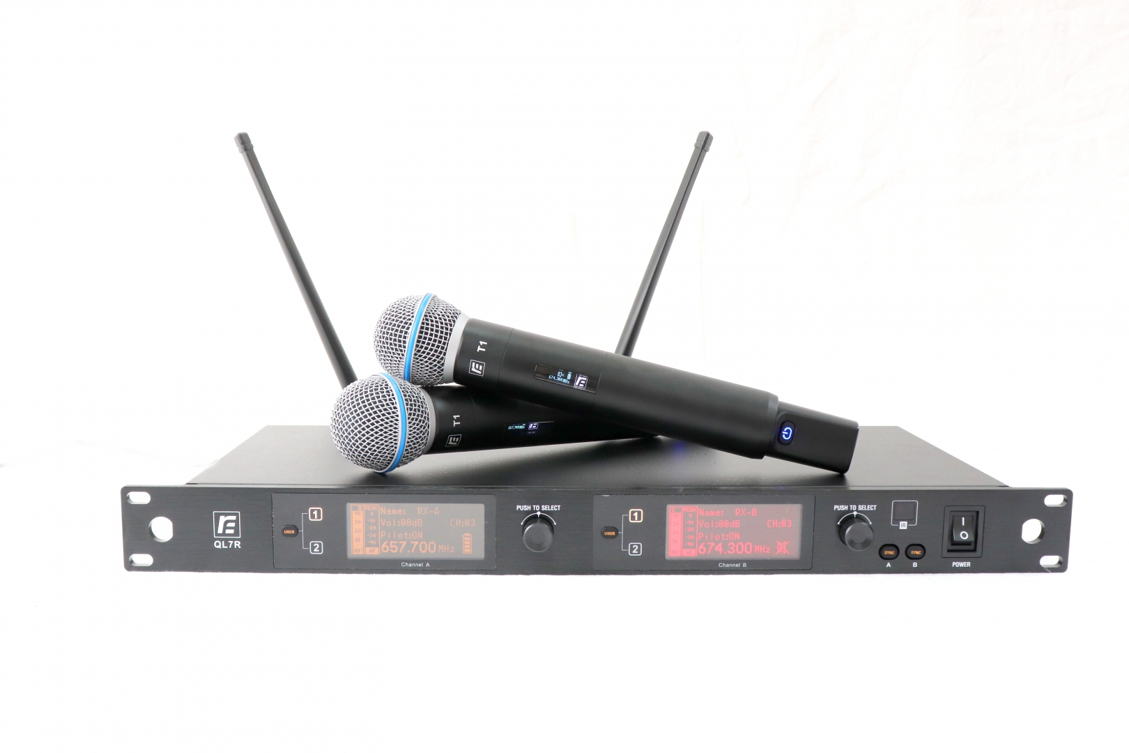 RFIntell QL7R/T1-B 720,500-754,000 МГц 2-канальная радиосистема с 2-мя ручными микрофонами в Ишимбае